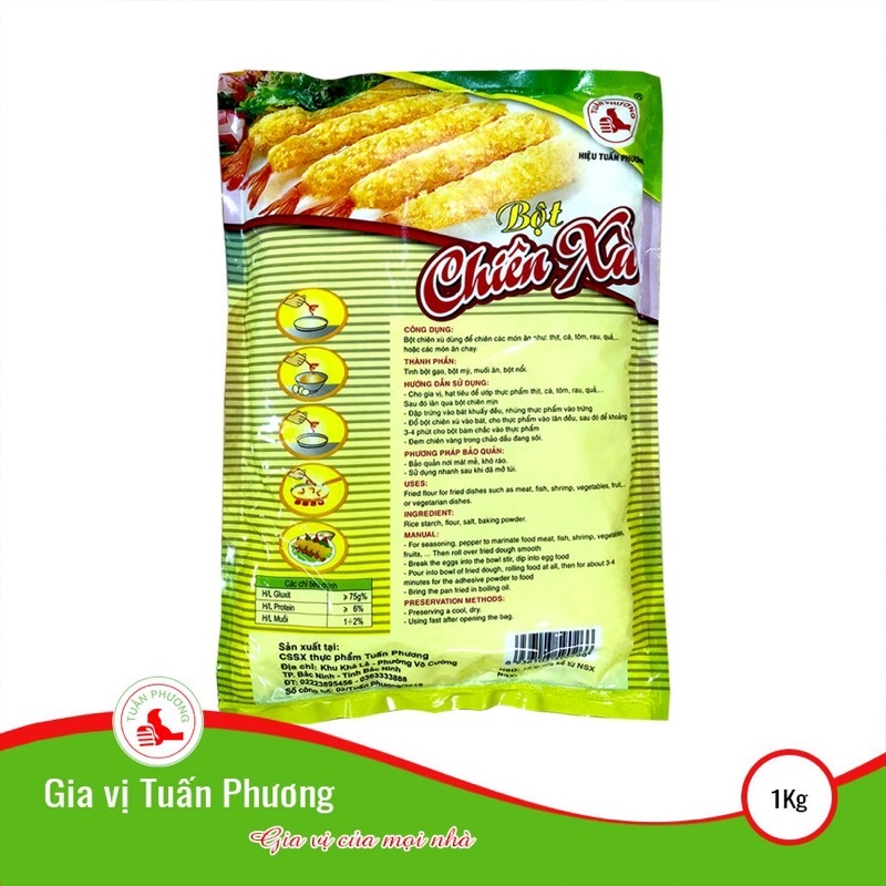 Bột Chiên Xù 3 Màu Hiệu Tuấn Phương Gói 1Kg