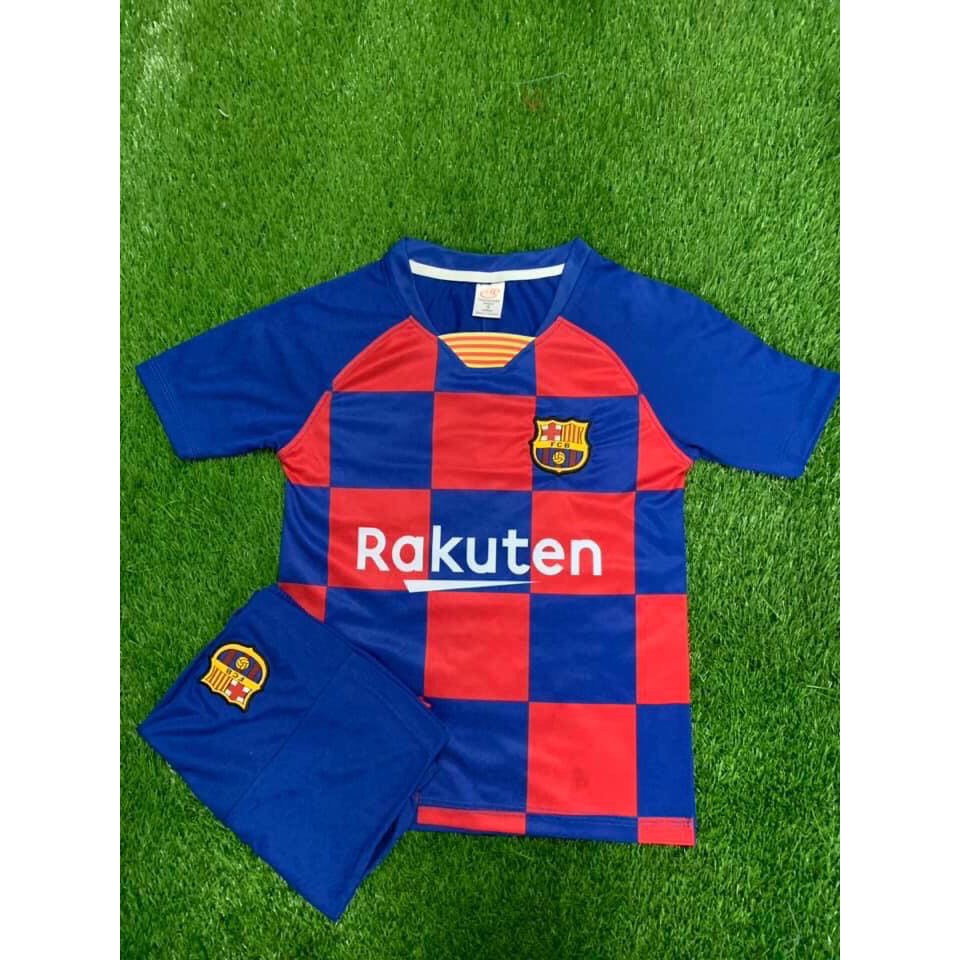 Bộ áo bóng đá trẻ em Barca vàng 2019-2020