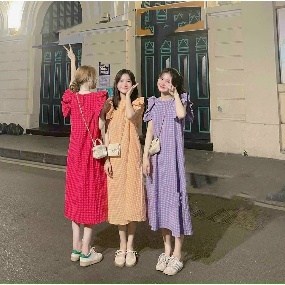 Váy Kẻ Tay Bèo Mã 259
