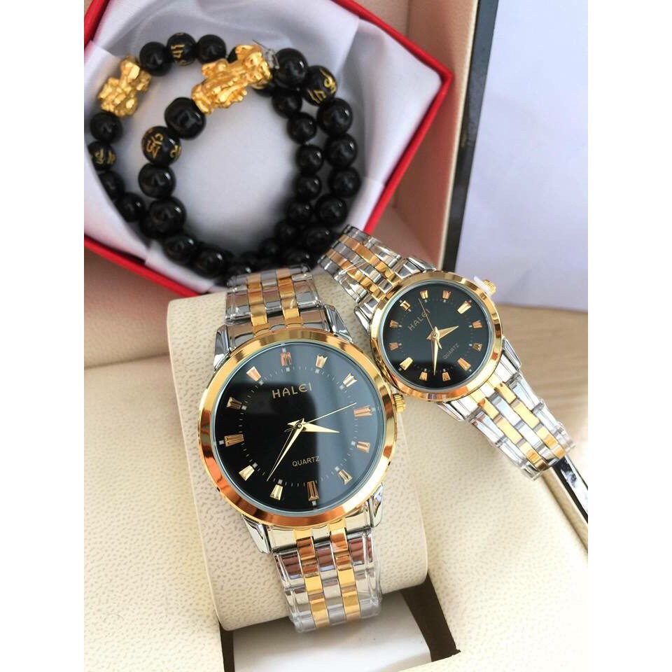 Đồng hồ nữ đẹp halei HLN04 chống nước chống xước ,tặng kèm vòng tì hưu