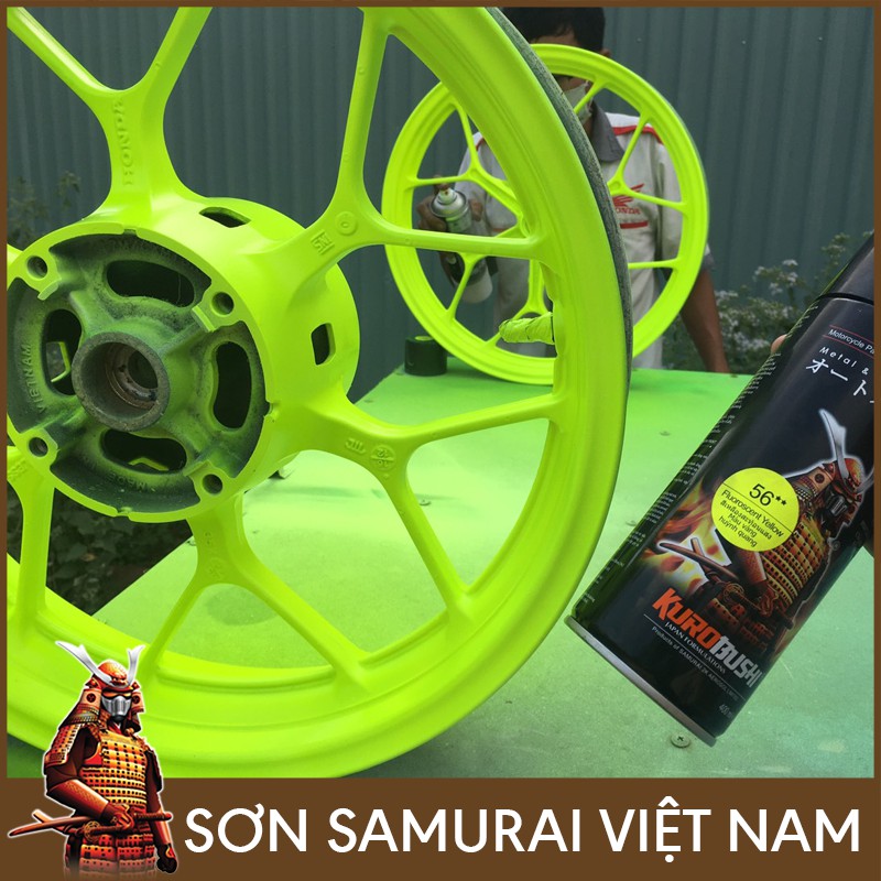 Combo chai sơn huỳnh quang màu vàng chanh 56 samurai