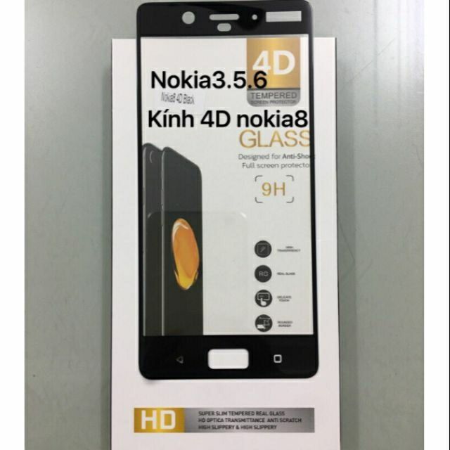 Kính full 4D Nokia 8 /OP12