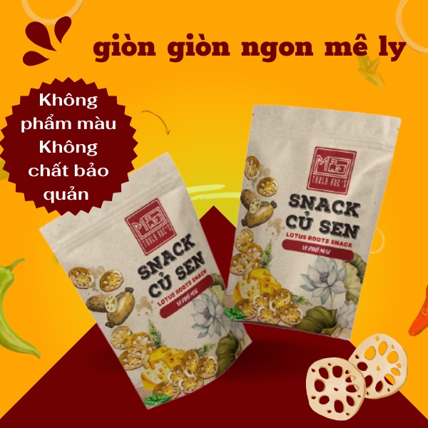 Snack Củ Sen Huế Thơm Giòm Ít Béo Túi 50gram - Mộc Truly Hue's