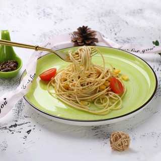 Đĩa sứ tròn, đĩa decor màu xanh lá size 6" - 15cm - SỨ CAO CẤP