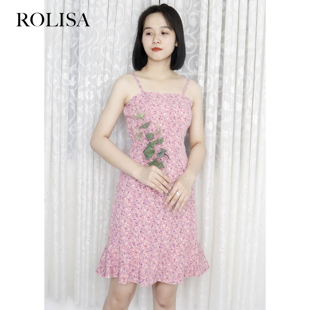[Mã SKAMSALE06 giảm 10% tối đa 100K đơn 150K] Đầm hai dây hoa nhí xinh xắn Rolisa RD063. | BigBuy360 - bigbuy360.vn