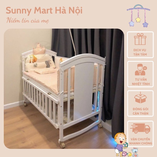 Cũi cho em bé Chilux đa năng, đệm xơ dừa - Combo trọn bộ - Tặng kèm mùng chống muỗi
