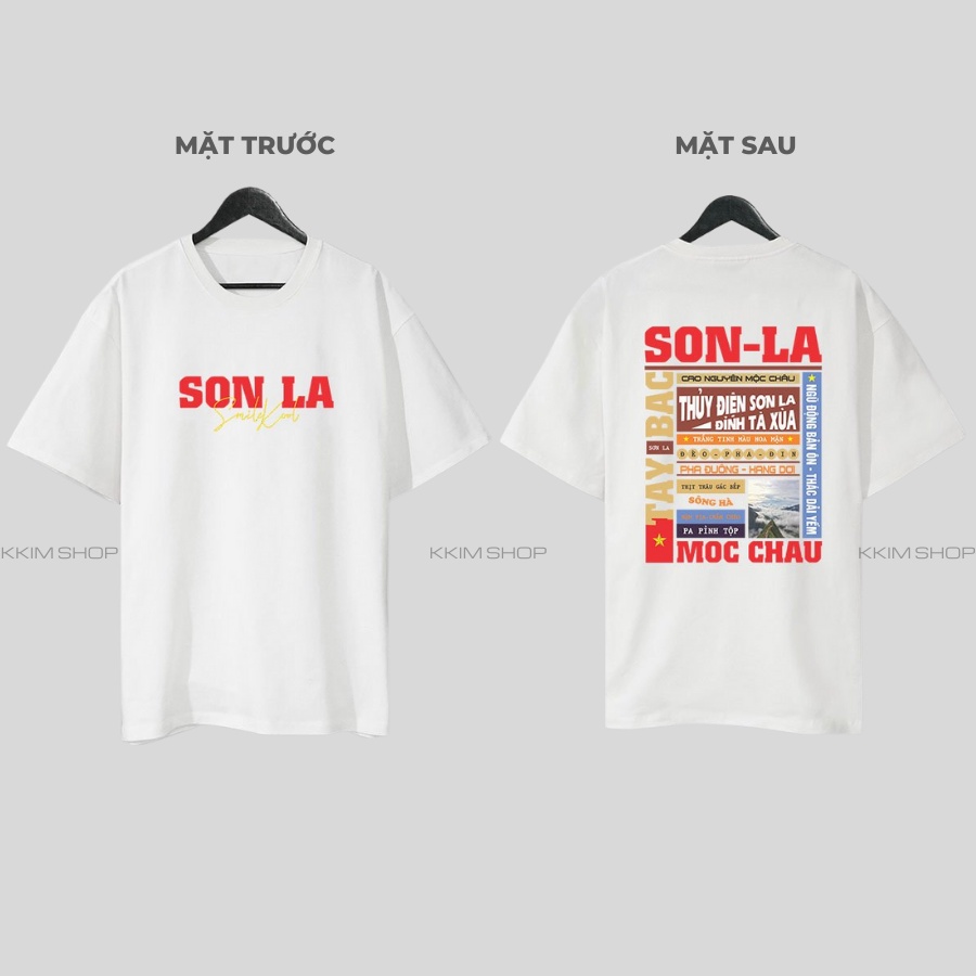 Áo thun tay lỡ SƠN LA, Áo phông 63 tỉnh thành Form rộng oversize, chất liệu Cotton KKIMSHOP