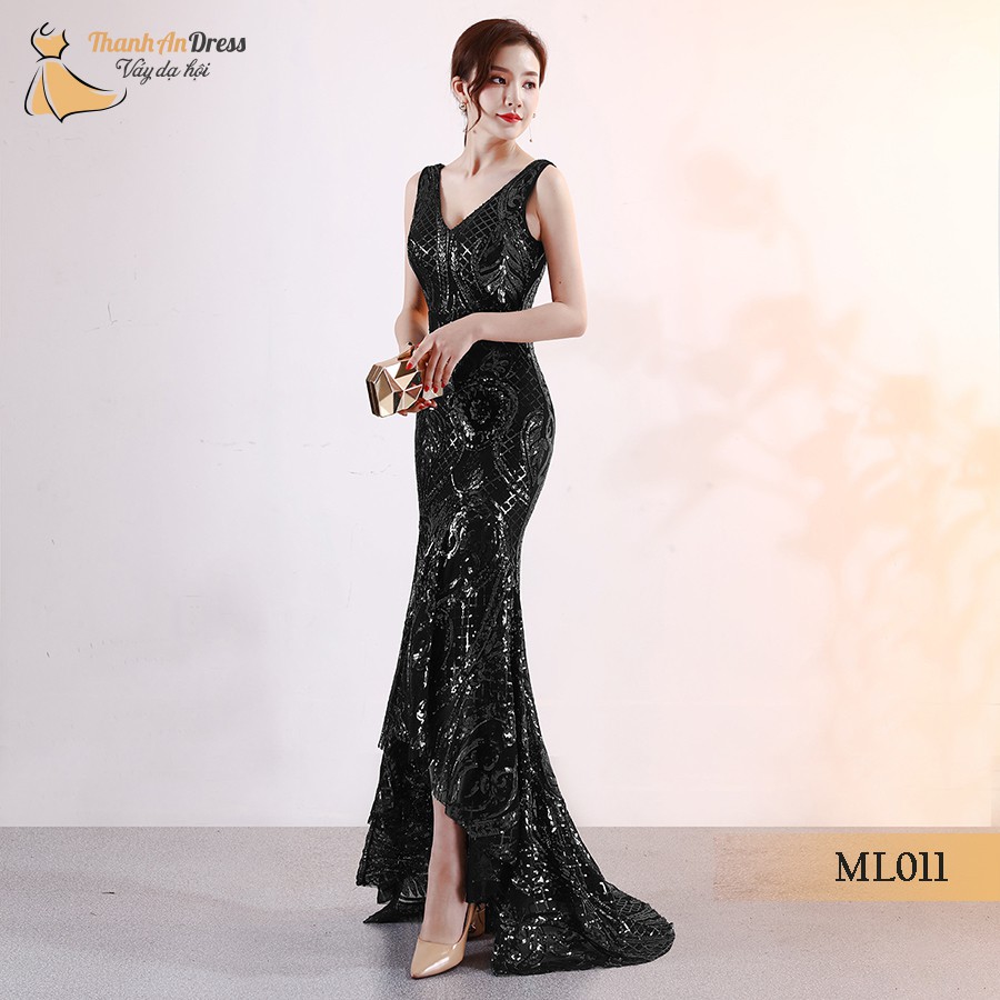 Đầm Dạ Hội Mullet Kim Sa Họa Tiết Lấp Lánh, Sang Trọng, Quý Phái, Mặc Đi Tiệc, Sự Kiện