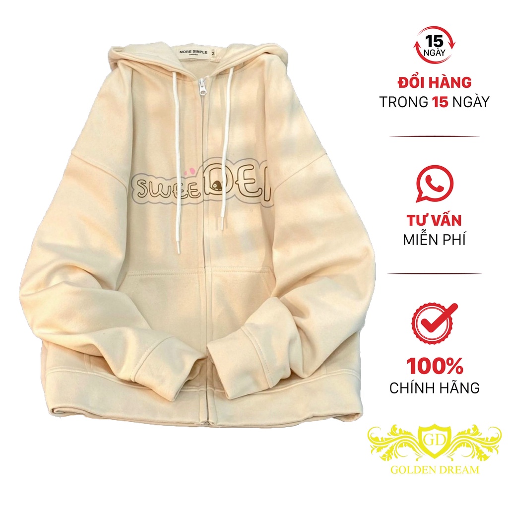 Aó Khoác Nỉ SWEE DER Nón 2 Lớp Mẫu HOT Thời Trang Teen Năng Động GD866