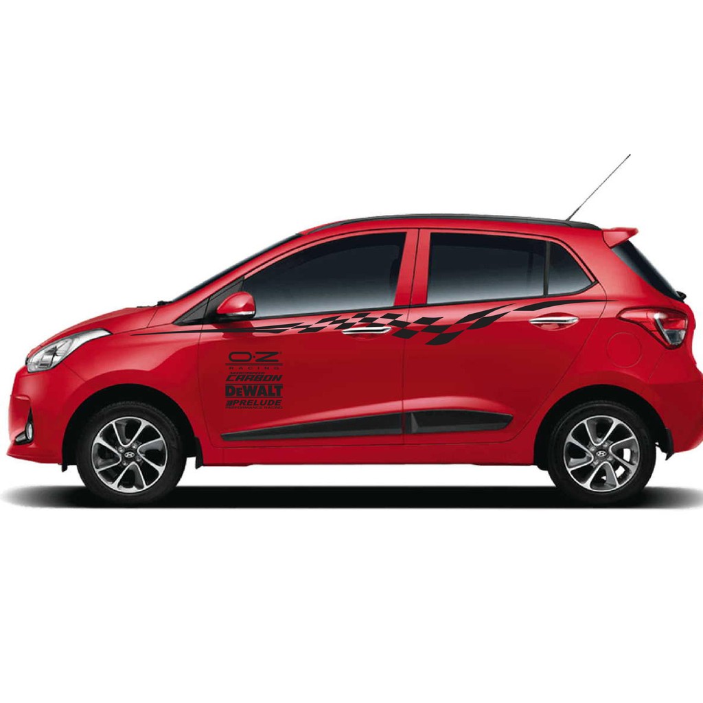 Tem Dán Xe Huyndai i10 Đỏ Thể thao
