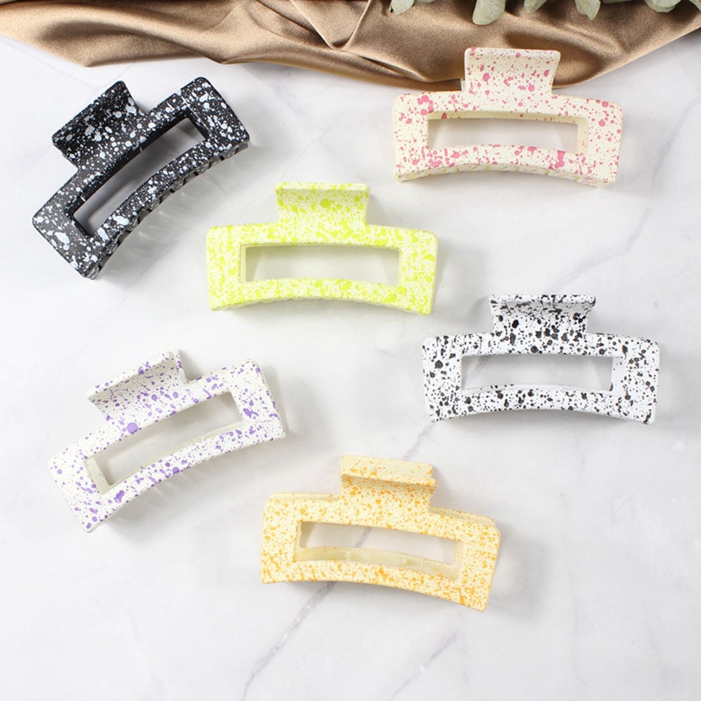 (Hàng Mới Về) 1 Kẹp Tóc Đuôi Ngựa Bằng Nhựa Resin Màu Trơn Chống Trượt Thời Trang Cho Nữ Mihan1