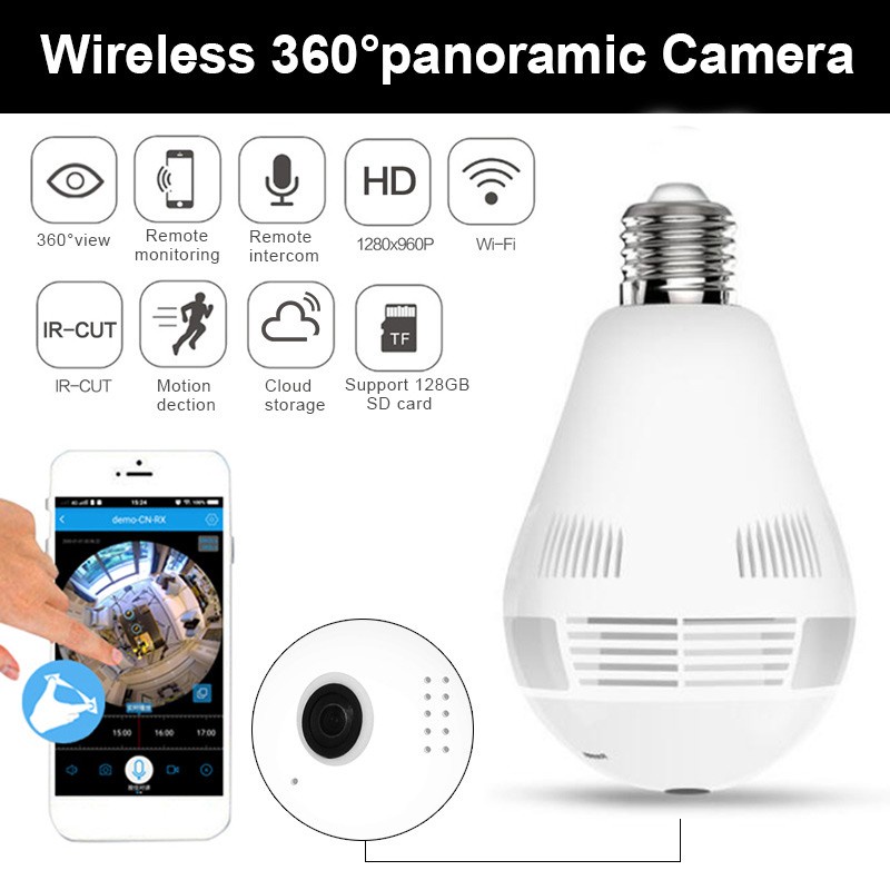 Camera mắt cá thông minh không dây E18 V380 1080P HD WIFI