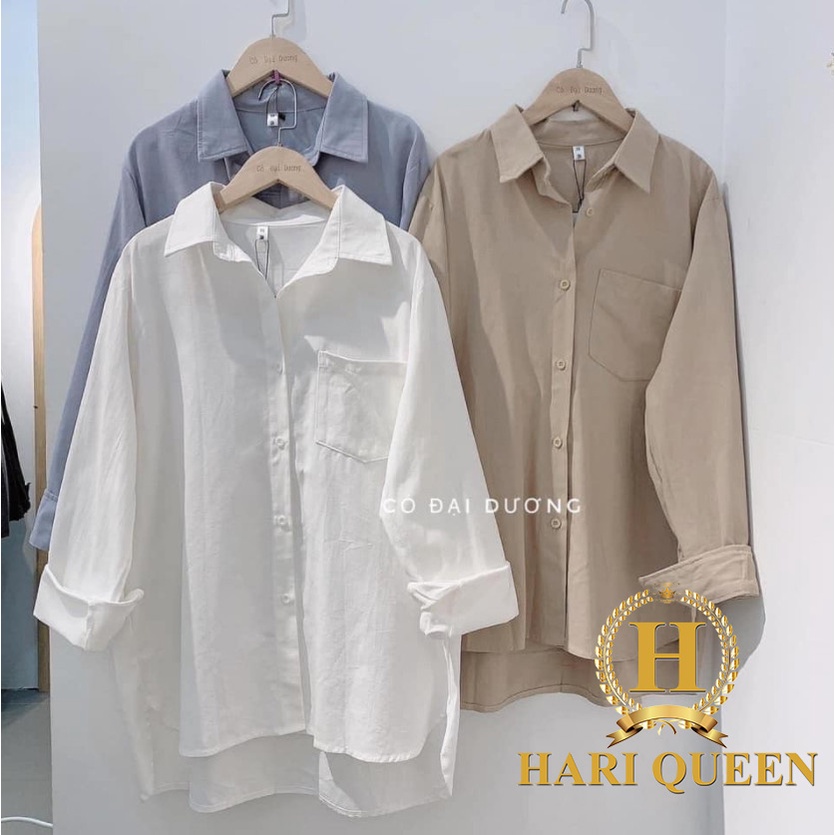 Áo sơ mi nữ dài tay vạt tôm chất đũi nhiều màu đen, xanh ngọc, trắng , be đũi xước Hàn Quốc Mềm - Min - Mát