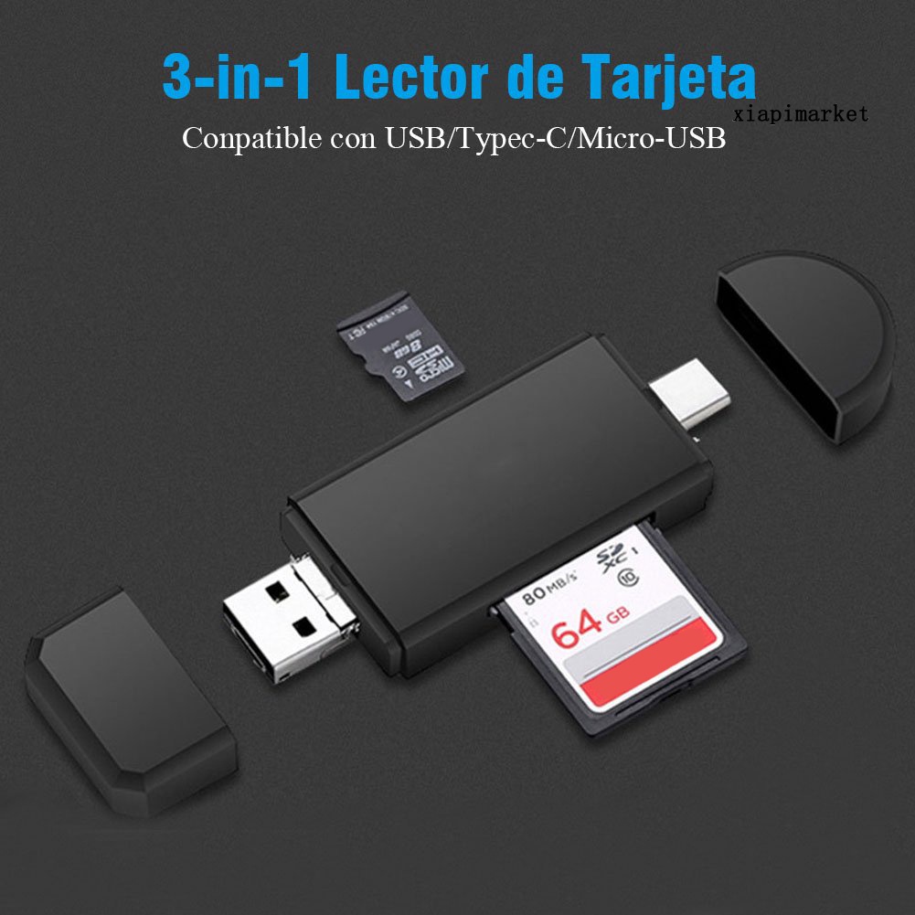 Đầu Đọc Thẻ Nhớ Đa Năng 3 Trong 1 Cổng Usb 3.0 Micro-Usb Tf Sd Otg