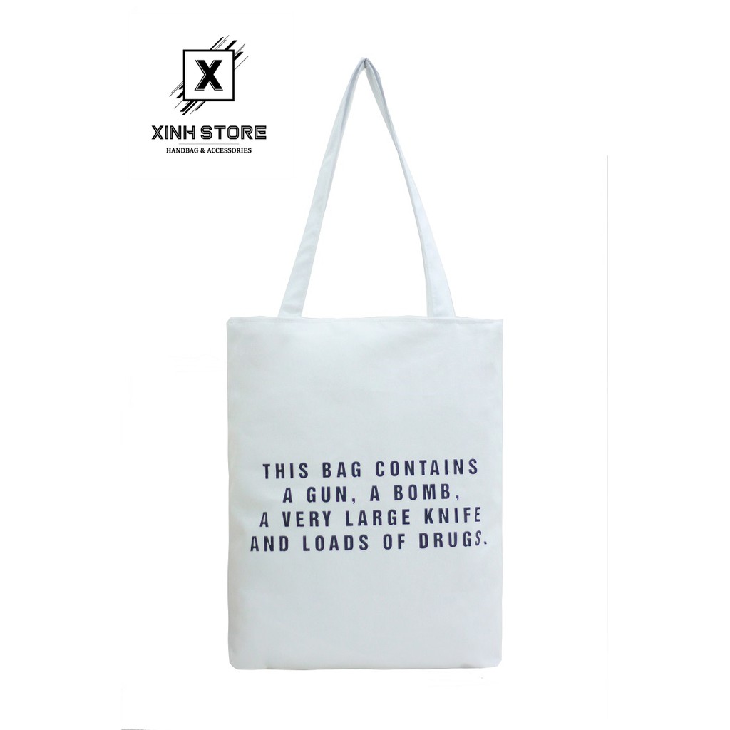 [Mã WABRBAGS giảm 20K đơn 99K] Túi Vải Đeo Vai Tote Bag This Bag Kem