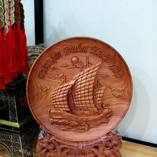 Đĩa gỗ thuận buồm xuôi gỗ hương nam phi kích thước 32cm 35cm 40cm - tt1205