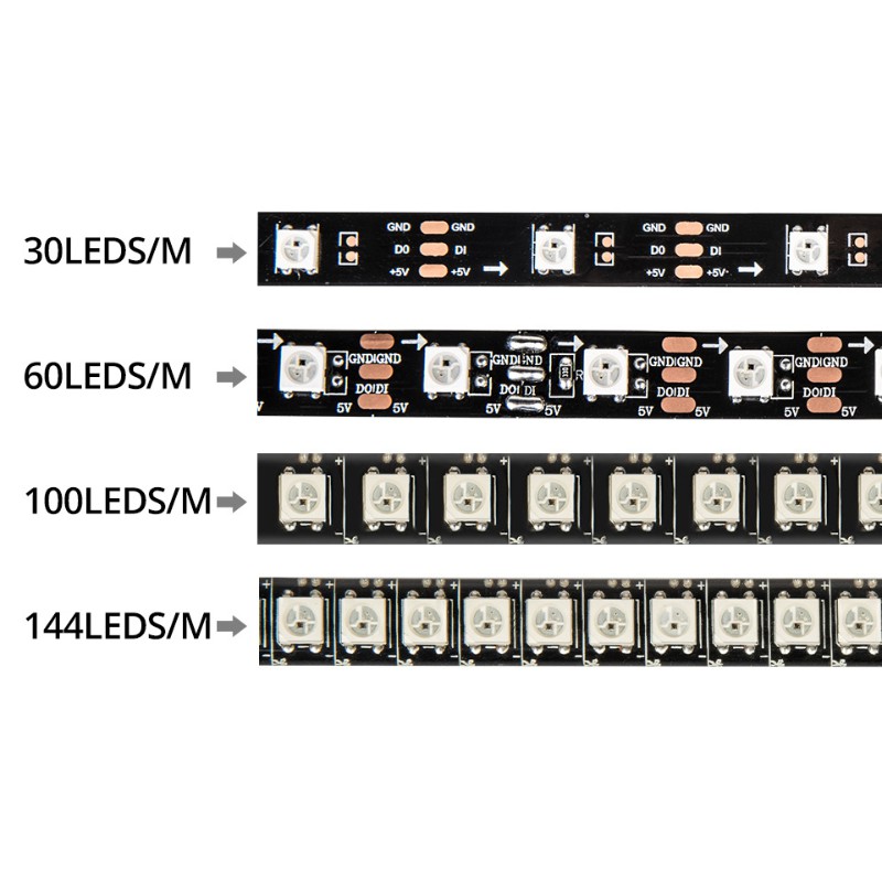 LED DÁN WS2812B FULL MÀU 144LED 1 MÉT