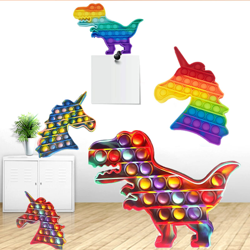Tiktok New Rainbow Pop It  Push Bubble Fidget Toys Kids&Adult Stress Relief Toy Antistress Gift Unicorn Dinosaur