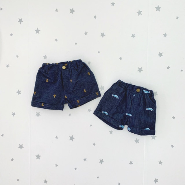Quần đùi trẻ em Denim hoạ tiết (Mỏ neo/Oto)