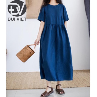 Đầm suông nữ dáng dài form rộng che khuyết điểm, đầm trơn đi làm đi chơi Dv81