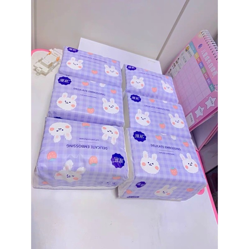 Thùng 40 Gói Giấy Ăn Hình Thỏ Cao Cấp Nội Địa Trung SIêu Siêu Hot