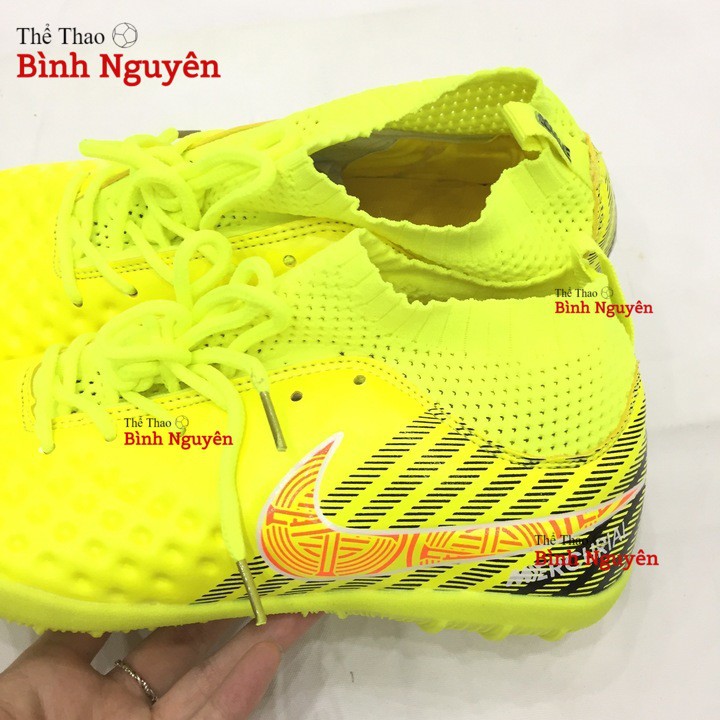 Giày đá bóng Cổ thun Khâu đế Đinh thấp size 38-43 Vàng chanh (2029)