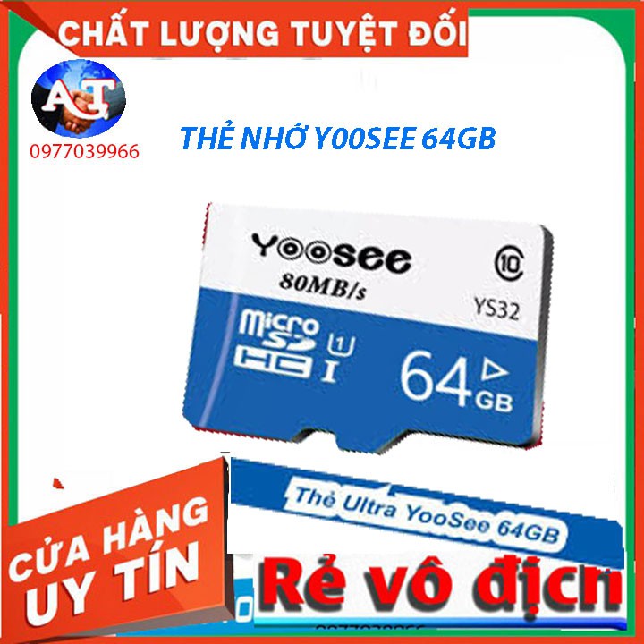 Thẻ Nhớ MicroSDHC Yoosee 64GB Upto 100MB/S 667x