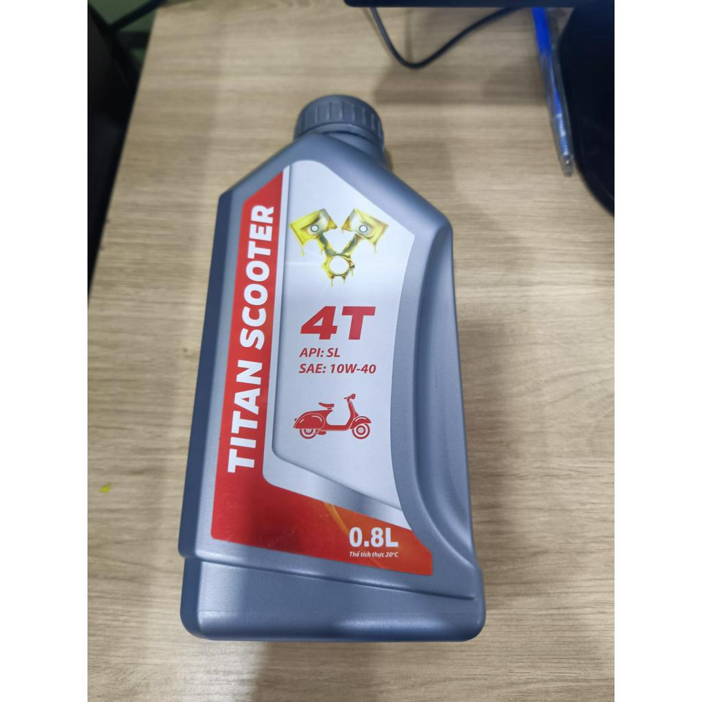 (Giá KM)Dầu nhớt cho xe tay ga TITAN SCOOTER 4T 10W40 800ML/0.8L