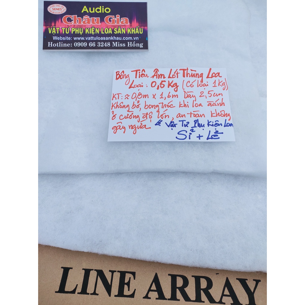 Bông tiêu âm lót thùng loa 0.5kg Audio Châu Gia