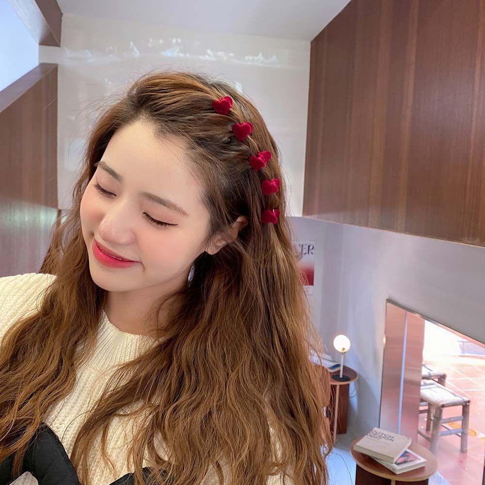 Kẹp Tóc Càng Cua Hình Trái Tim Bằng Acrylic Màu Đen / Đỏ Phong Cách Cổ Điển Thời Trang WMES15H Dành Cho Bạn Nữ