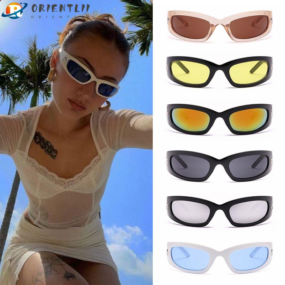 Kính mát chữ nhật mặt trăng chống UV400 cho thể thao đạp xe ngoài trời