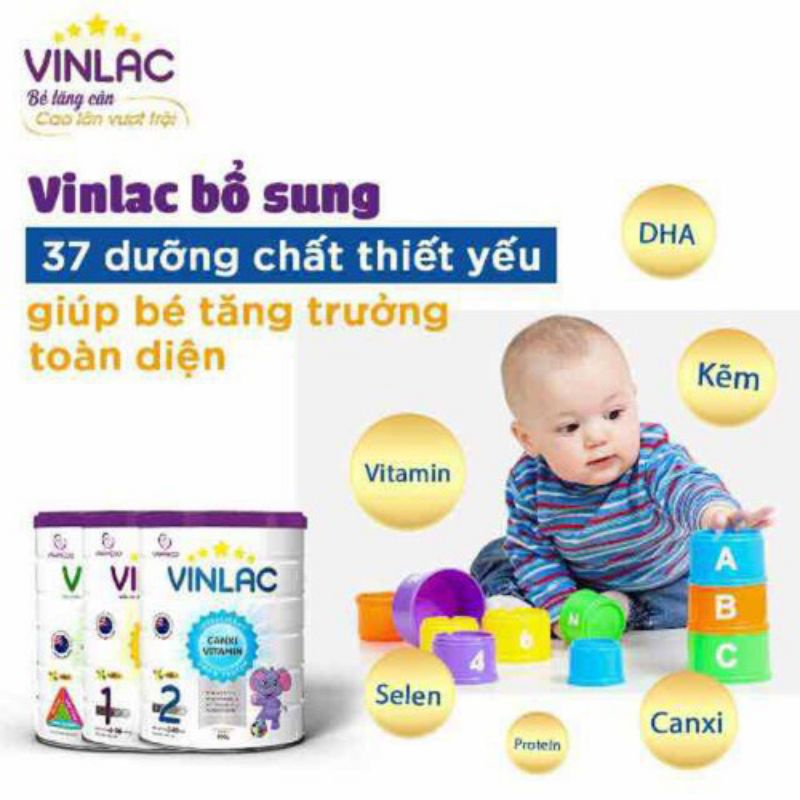Sữa Vinlac, đủ số 0, 1, 2 lon 400g, 900g giải pháp dinh dưỡng cho trẻ biếng ăn, thấp còi