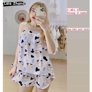 Đồ bộ pijama lụa cao cấp ❤️Bộ ngủ 2 dây xinh xắn