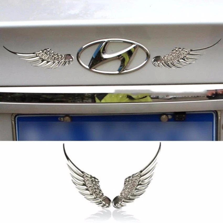 Trang trí logo cánh thiên thần (Crom) - tặng 1 khăn lau ô tô siêu thấm.