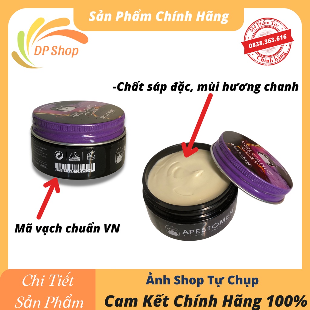 Sáp vuốt tóc nam Volcanic Clay V5 tạo kiểu tóc chính hãng chăm sóc tóc giữ nếp tóc theo ý muốn