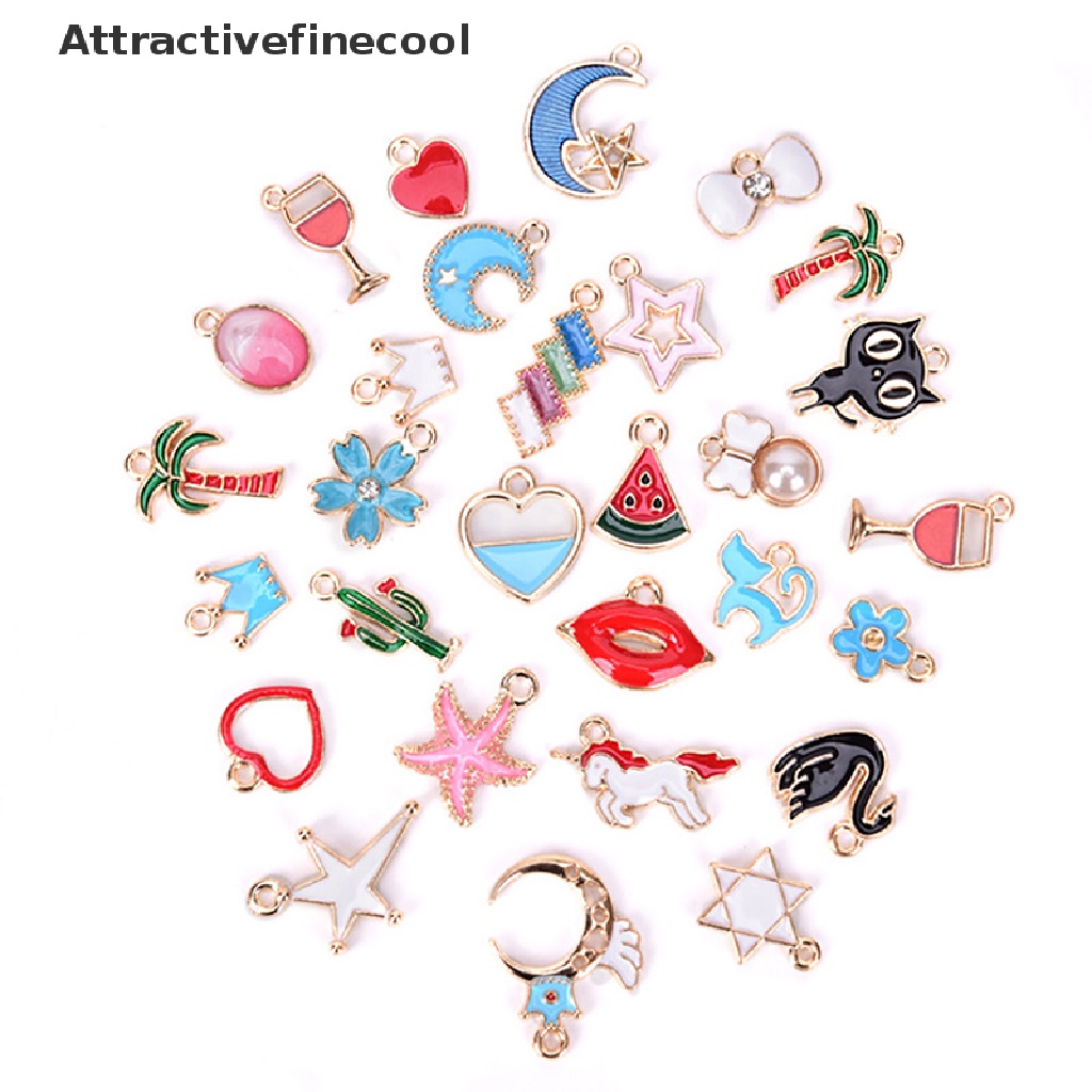 Set 30 Mặt Dây Chuyền Hình Trăng Sao Trái Cây Dễ Thương