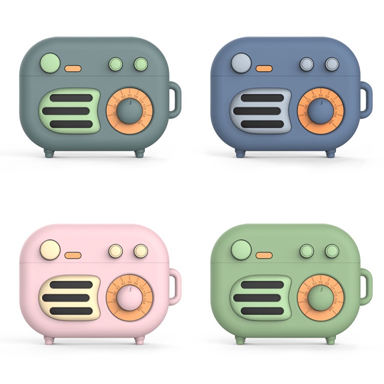 Vỏ bảo vệ tai nghe bluetooth Airpods bằng Sillicone dẻo, ốp Case cute, Airpods 2/pro - RADIO