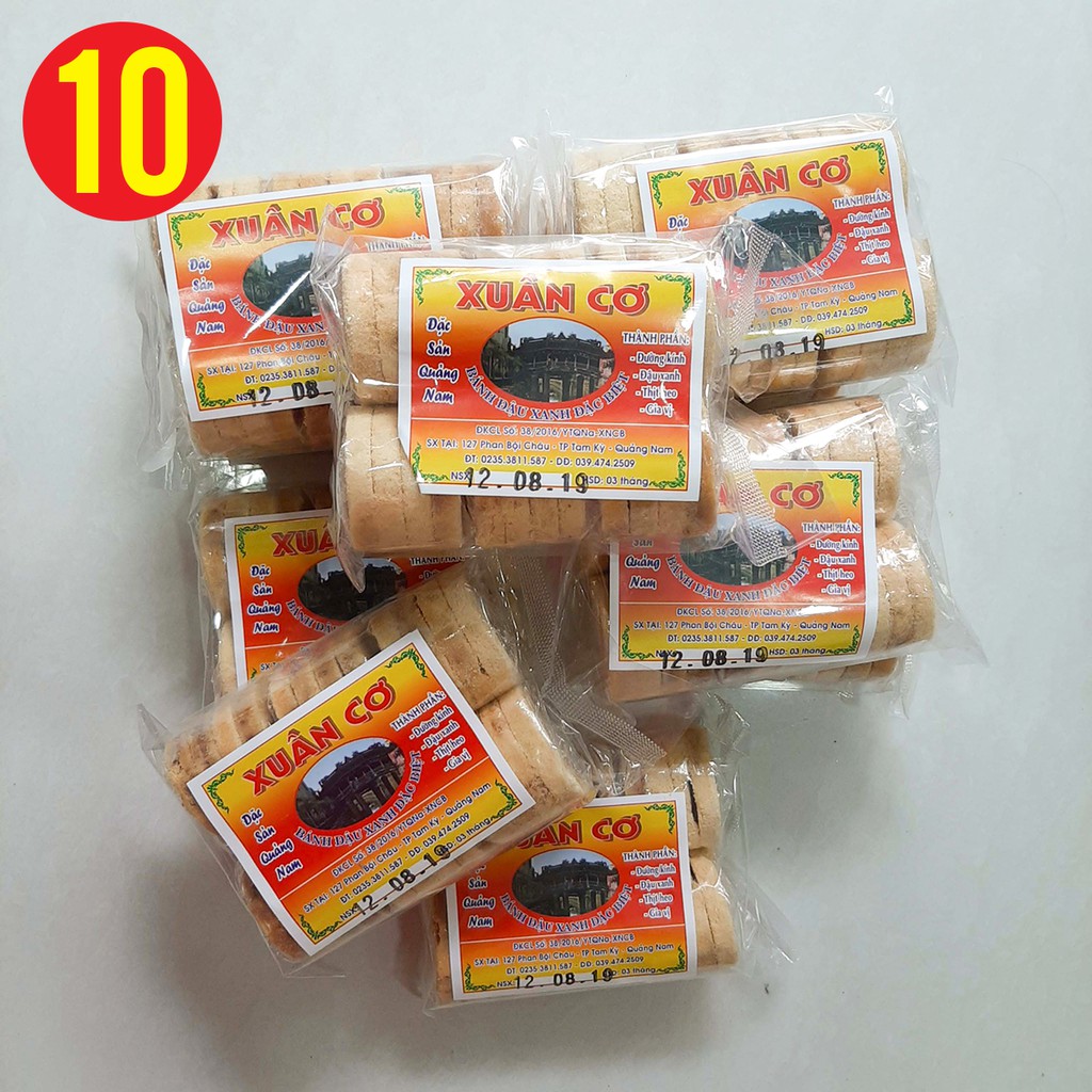 COMBO 5 GÓI BÁNH ĐẬU XANH NHÂN THỊT HEO - HỘI AN 150G - Bánh kẹo ăn vặt