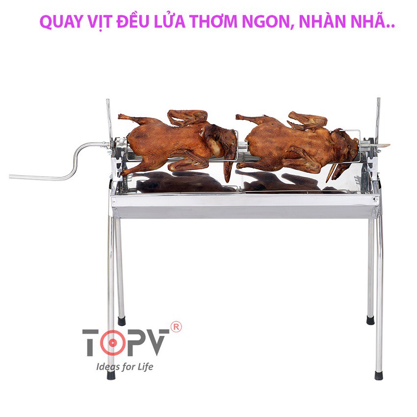 Bếp nướng than hoa đa năng TOPV  2 in 1,bếp nướng than hoa không khói,nướng ngoài trời,lò nướng thịt bằng than,inox DNL