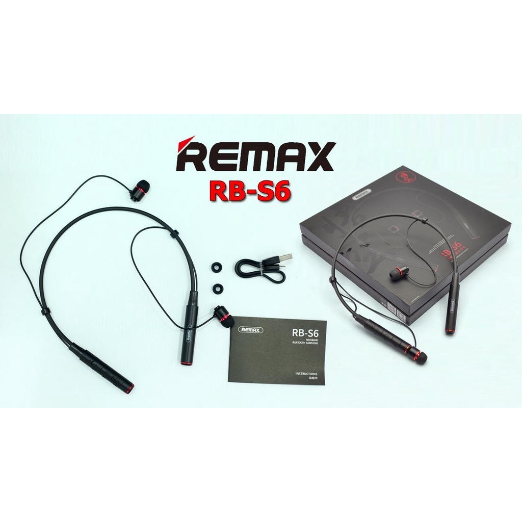 Tai Nghe Remax RB S6 Tai Nghe Bluetooth V4.1 Cho Âm Thanh Hay. Tai Nghe Có Mic Đàm Thoại, Kiểu Dáng Thể Thao
