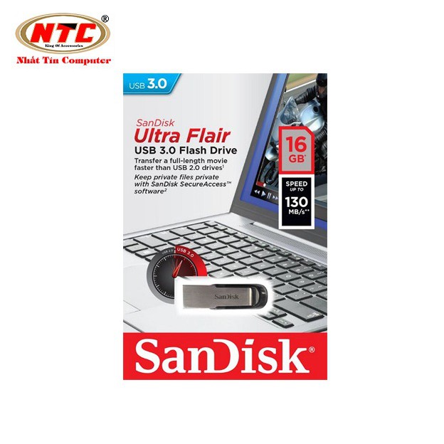 USB 3.0 SanDisk CZ73 Ultra Flair 16GB 130Mb/s (Xám)