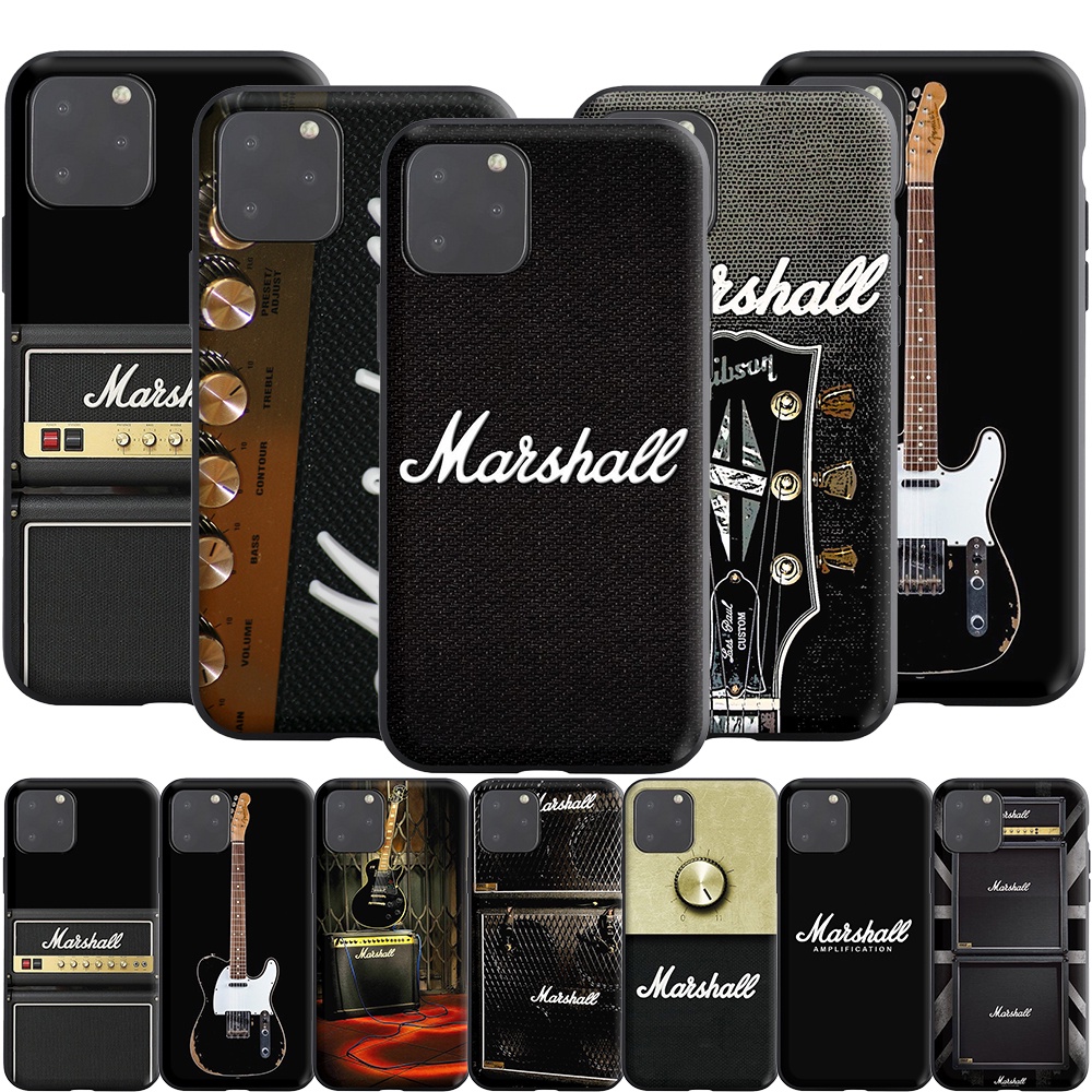MARSHALL Ốp điện thoại silicone TPU mềm in hình đàn Guitar cho iPhone X/XS/XS Max/11/11 Pro/11 Pro Max