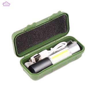 [FL] LED XPE+ COB Mini USB Rechargeable Flashlight with Hanging Rope