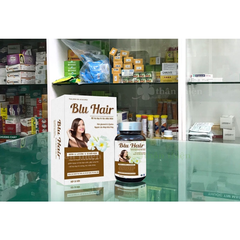 Blu Hair – Hỗ trợ giúp móng tóc khỏe mạnh, ngăn ngừa tóc bạc sớm, duy trì mái tóc đen óng ả (Hộp 30 viên)