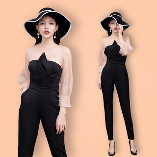 UMPSUIT ĐỒ BAY TAY PHỒNG PHỐI LƯỚI SANG TRỌNG GỢI CẢM Có size lớn XXL