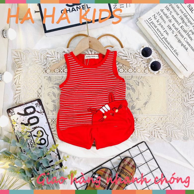 Bộ ba lỗ thun lạnh Minky Mom cho bé,ba lỗ sọc màu cho bé thun lạnh
