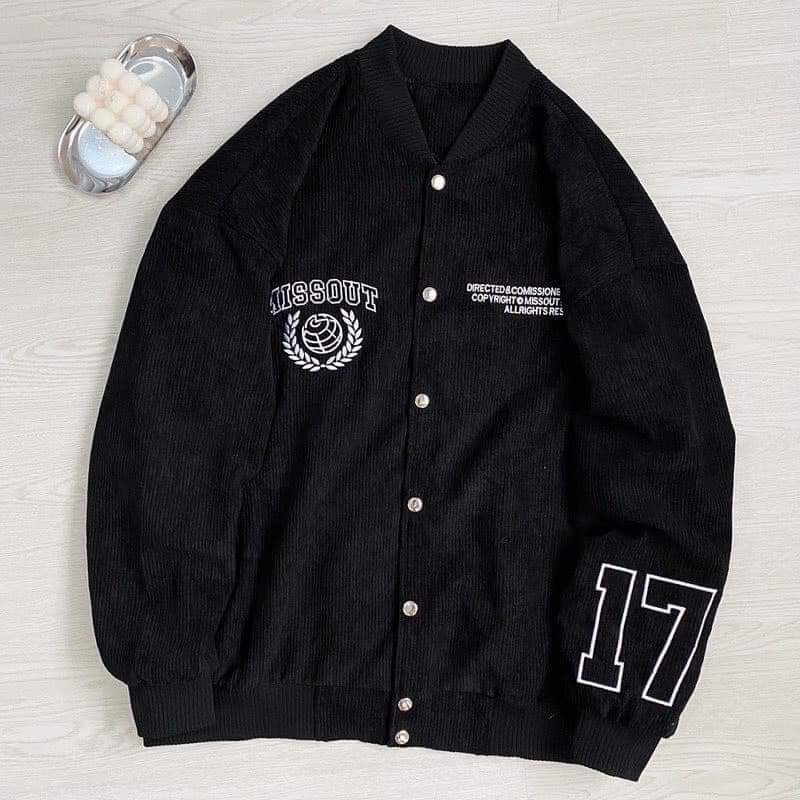 Áo Khoác Bomber Thêu Logo Chất Nhung Siêu Chất