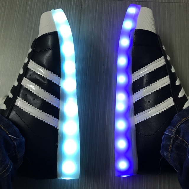 Giày phát sáng mẫu adidas đèn led 7 màu, thời trang cho Nữ