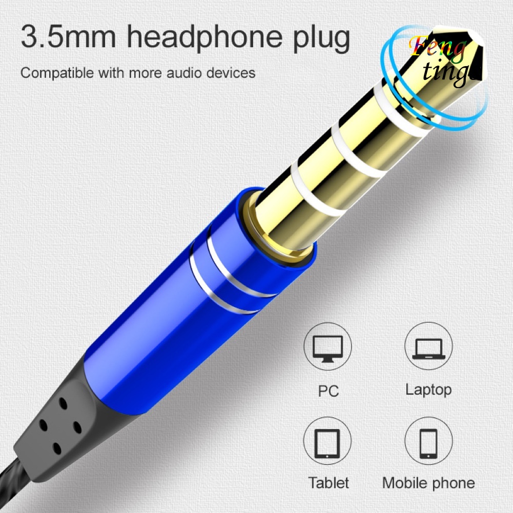 【FT】3.5mm Universal In-ear Wired Earphone Bass Headphone with Mic for Phone Tablet