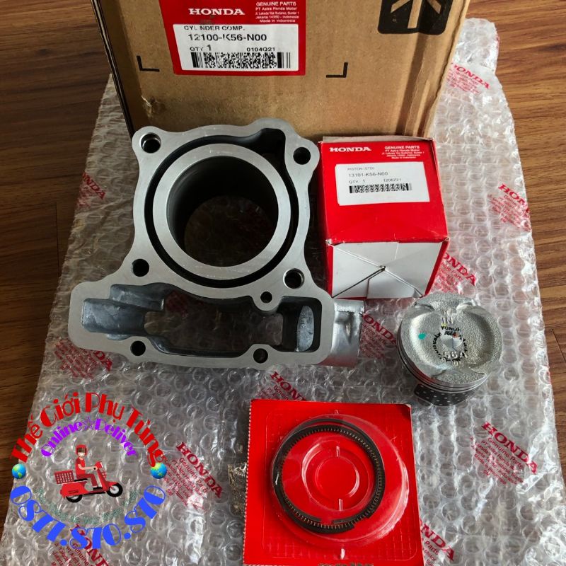 Bộ nòng - Piston bạc Sonic 150, Winner, Winner X zin mới - 12100-K56-N00